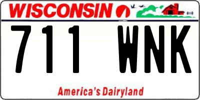 WI license plate 711WNK