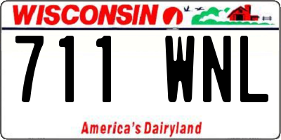 WI license plate 711WNL