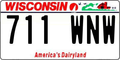 WI license plate 711WNW