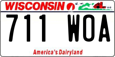 WI license plate 711WOA