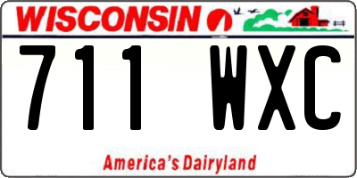 WI license plate 711WXC