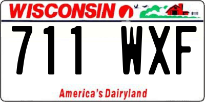 WI license plate 711WXF