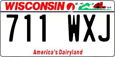 WI license plate 711WXJ