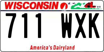 WI license plate 711WXK