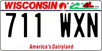 WI license plate 711WXN