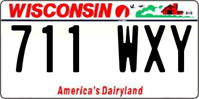 WI license plate 711WXY