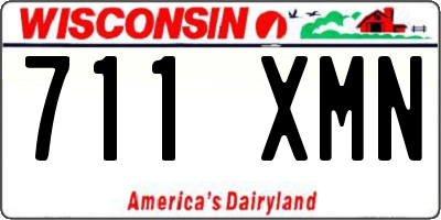 WI license plate 711XMN