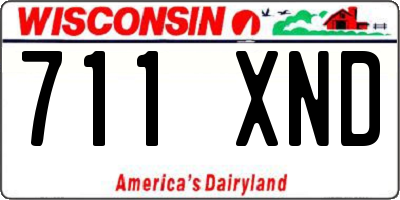 WI license plate 711XND