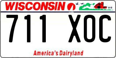 WI license plate 711XOC