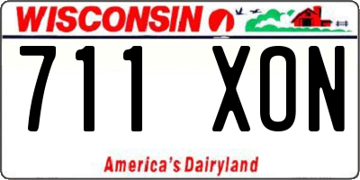 WI license plate 711XON