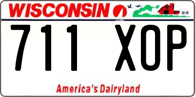 WI license plate 711XOP