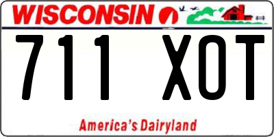 WI license plate 711XOT