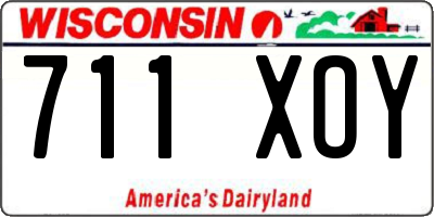 WI license plate 711XOY