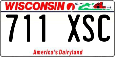 WI license plate 711XSC