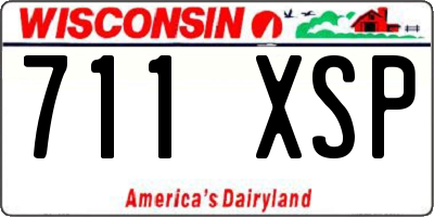 WI license plate 711XSP