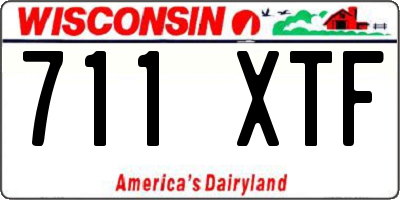 WI license plate 711XTF