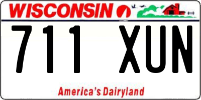 WI license plate 711XUN