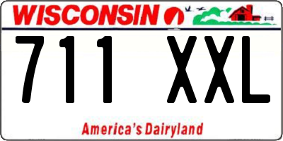 WI license plate 711XXL