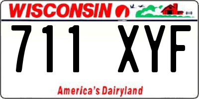 WI license plate 711XYF