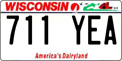 WI license plate 711YEA