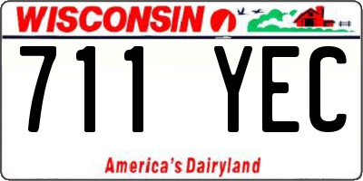 WI license plate 711YEC
