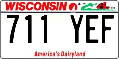 WI license plate 711YEF