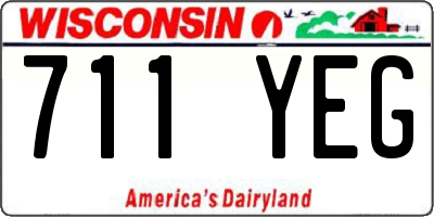 WI license plate 711YEG