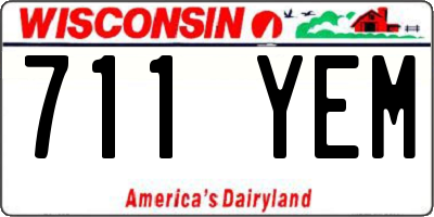 WI license plate 711YEM