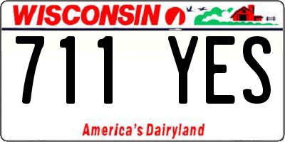 WI license plate 711YES