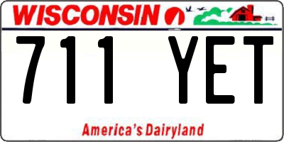 WI license plate 711YET