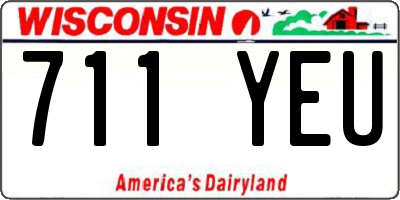 WI license plate 711YEU