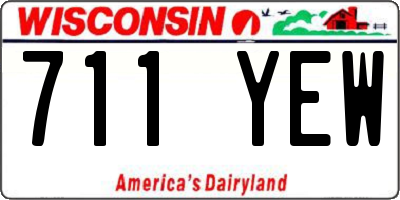 WI license plate 711YEW