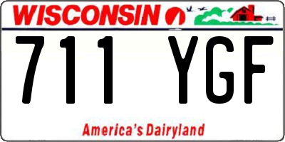 WI license plate 711YGF