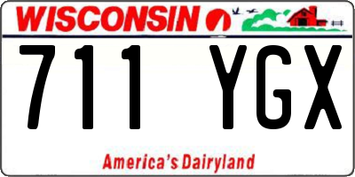 WI license plate 711YGX
