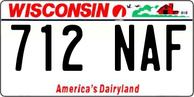 WI license plate 712NAF