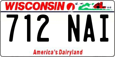 WI license plate 712NAI