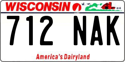 WI license plate 712NAK