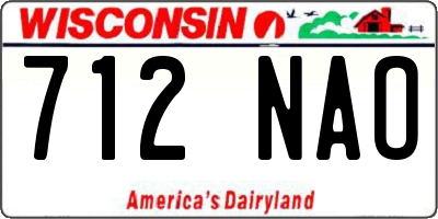 WI license plate 712NAO