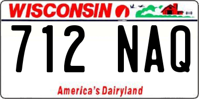 WI license plate 712NAQ