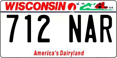 WI license plate 712NAR