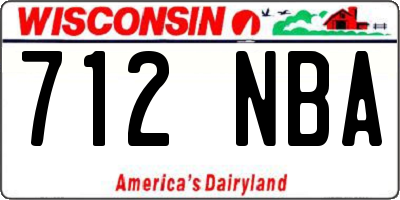 WI license plate 712NBA