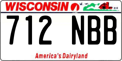 WI license plate 712NBB