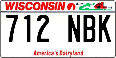 WI license plate 712NBK