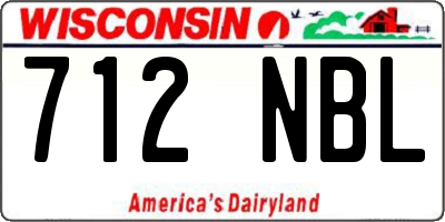 WI license plate 712NBL
