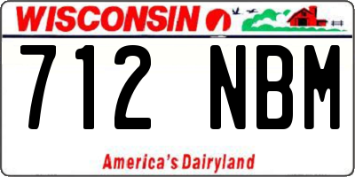 WI license plate 712NBM