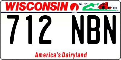 WI license plate 712NBN