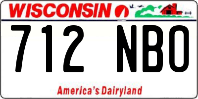 WI license plate 712NBO