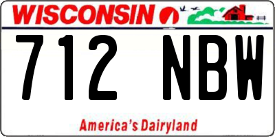 WI license plate 712NBW