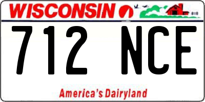 WI license plate 712NCE