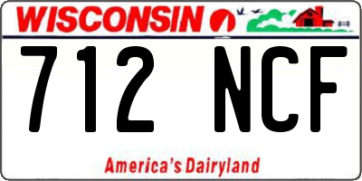 WI license plate 712NCF